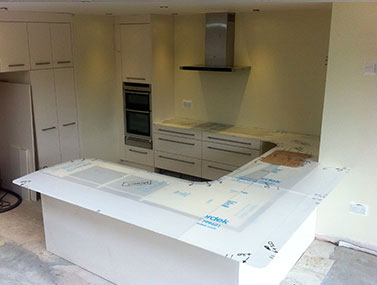 Worktop before fitting